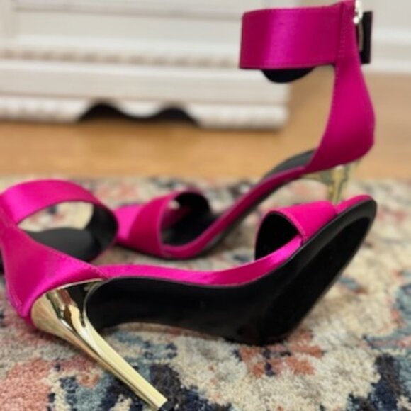 Nine West Reina Pink Stiletto Heels | Gold Heel & Ankle Strap | Brand New - Picture 6 of 9